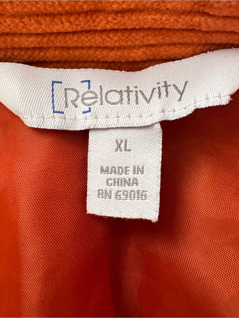 Relativity Vintage Y2K Pumpkin Orange Corduroy Swing Jacket XL - Picture 9 of 11